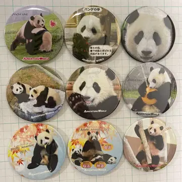 어드벤처월드 팬더 캔뱃지 9점 벚꽃 복숭아 메인