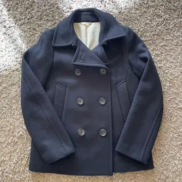 드레스트리아 사이즈 40 슬림 네이비 더블 버튼 피코트