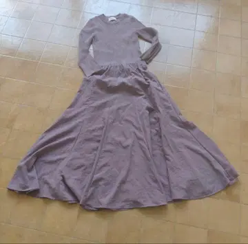 미라 오웬 롱 원피스 니트 원피스 퍼플 M