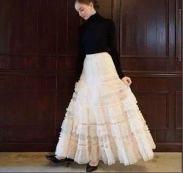 acka tulle long skirt 샤샤 스커트 아이보리