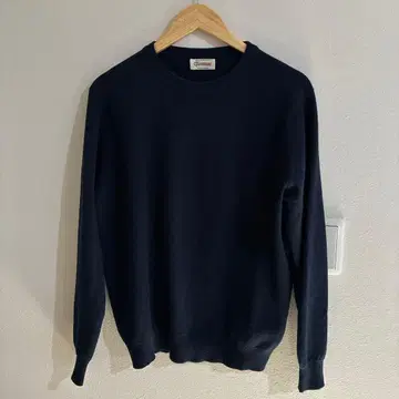 새상품급 Glenmac 다크 네이비 캐시미어 크루넥 스웨터