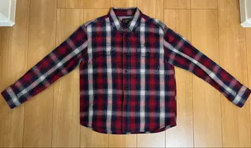 코튼 플란넬 셔츠 빨간색과 파란색 체크 무늬