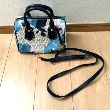 마이클코어스 사첼 꽃무늬 블루 화이트 스피디