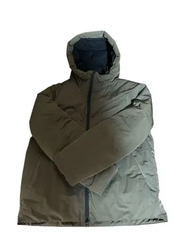NANO UNIVERSE 후드 부착 다운 자켓 올리브 그린