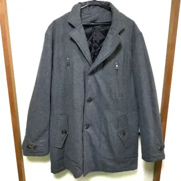 그레이 울 혼방 코트