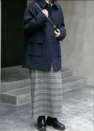 어반 리서치 FORK & SPOON 발라칼라 미들 코트 짙은 네이비