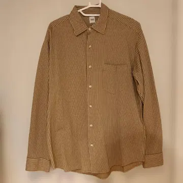 TAKEO KIKUCHI 긴팔 셔츠 브라운 스트라이프