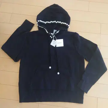 ROSIEE 블랙 후드 부착 니트 택 포함 새상품