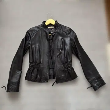 NATURAL BEAUTY BASIC 블랙 라이더 자켓