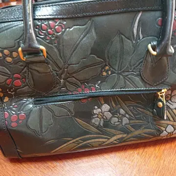 꽃무늬 염색 공예 가죽 핸드백