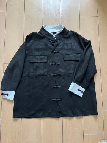 RomelCheo 모자이크 패턴 차이나 셔츠 두꺼운 원단