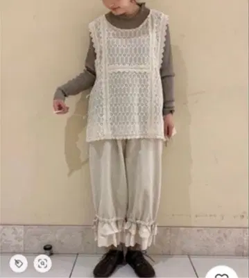 사만사 모스모스 사이드 리본 레이스 베스트 새상품급