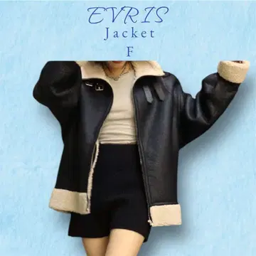 EVRIS 블랙 컬러 보아 블루종 아우터 F 에브리스 가죽 자켓