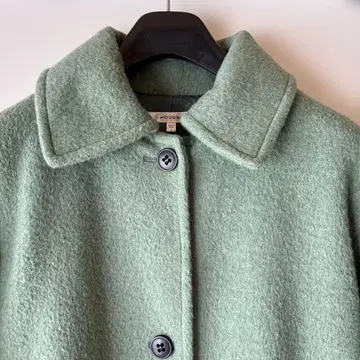 MOUSSY 그린 롱 코트 버튼 포함