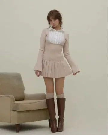 ANDMARY Lotta frill mini dress pink