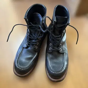 블랙 레더 하이컷 부츠