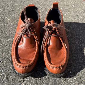 브라운 가죽 레이스업 슈즈