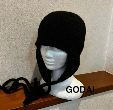 귀도리 니트 모자 크로셰 모자 크러셔 모자 핸드메이드 블랙