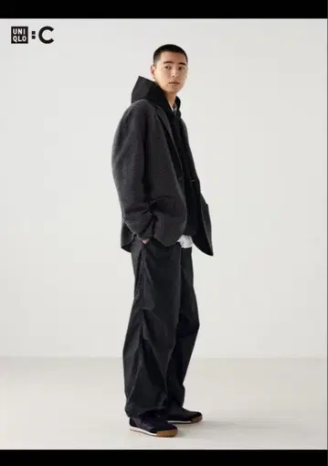 UNIQLO:C 와이드 파라슈트 팬츠/데님 다크 그레이 L