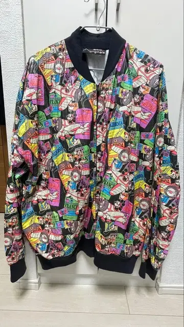 디즈니 미키마우스 올 패턴 얇은 소재 나일론 자켓