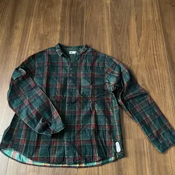 vm 붐 체크 무늬 가는 골 코듀로이 코튼 긴팔 셔츠