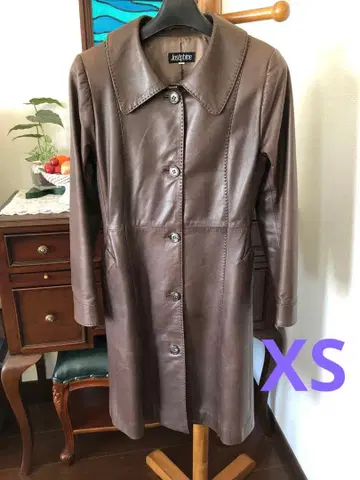 브라운 램 가죽 코트*XS