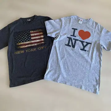 I NY 그레이 T셔츠, 블랙 T셔츠 2개 세트