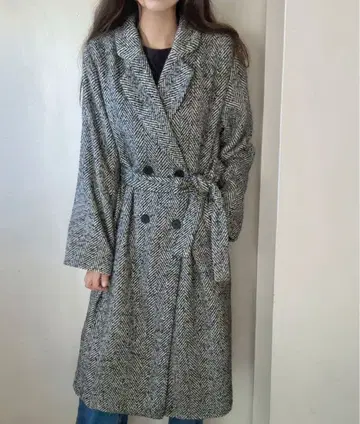 [미개봉 새상품] 롱 헤링본 체스터 스텐카라 코트