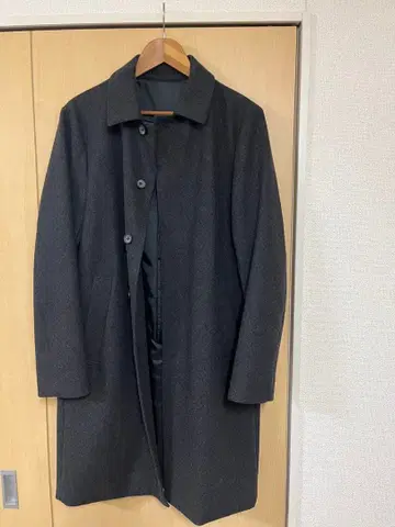 다크 그레이 체스터 코트 울 혼방