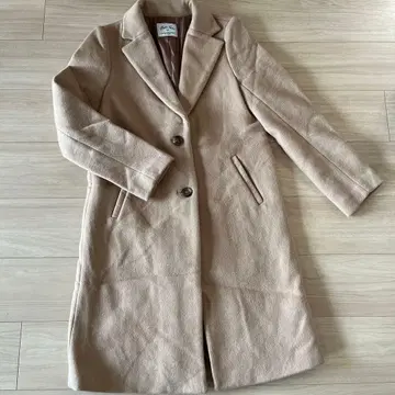 새상품급 카멜 무릎 기장 체스터 코트