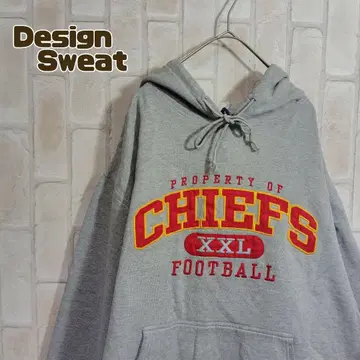 NFL 후드티 풀오버 그레이 CHIEF