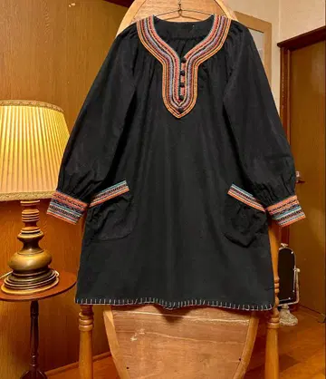 유럽 구제 의류 멕시코 구제 의류 꽃 자수 원피스 에스닉 민족 의상 태슬