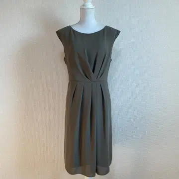 인디비 INDIVI 카키 원피스 44 빅 사이즈 새상품급 일본제