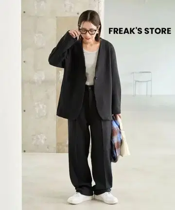 프릭스스토어 종이상자 싱글 자켓 셋업 블랙 M