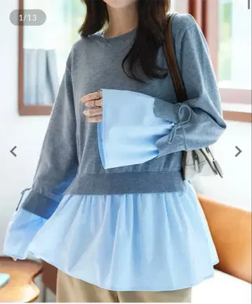 [택 포함] 고베 레터스 셔츠 레이어드 스타일 니트탑 [N1233]