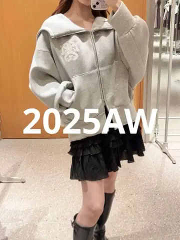 SNIDEL 볼륨 후드티 이번 시즌 신상 그레이 라메