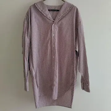 니콜슨 & 니콜슨 프릴 스트라이프 셔츠 세일러 카라