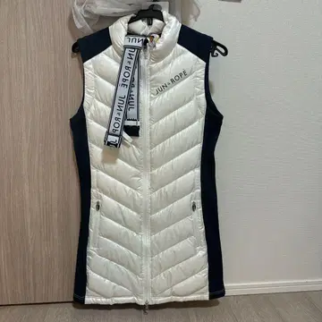 JUN & ROPE' 다운 베스트 원피스 화이트/네이비