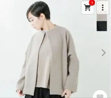 evan eva 프레스 울 노카라 숏코트