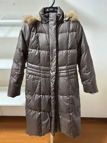 StyleNote 후드 부착 브라운 롱 코트