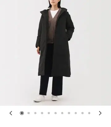 무인양품 발수 다운 롱 코트 S