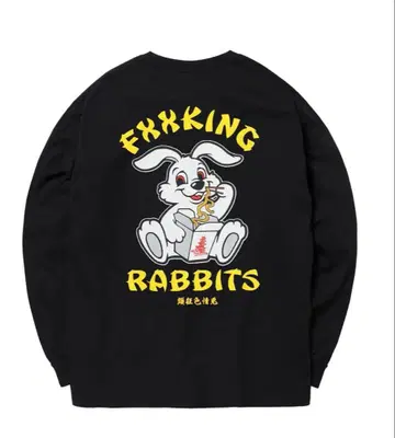 FXXKING RABBITS 긴팔 티셔츠 블랙