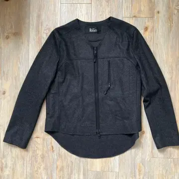 더 릴랙스 울 노카라 비대칭 자켓 다크 그레이 일본제