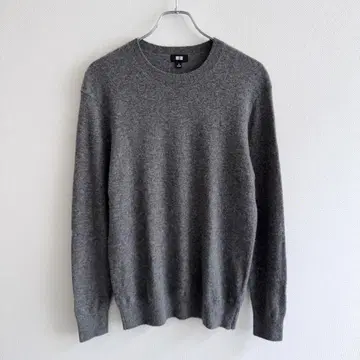 새상품급 25AW UNIQLO 캐시미어 크루넥 스웨터 M 그레이 남성용