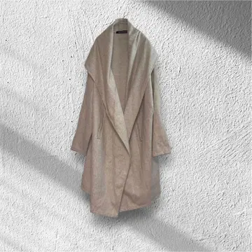 미즈이로 인드 라이트 그레이 후디드 코트