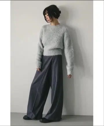 STYLEMIXER 프론트 카슈쿨 와이드 팬츠 M