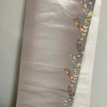 순수 실크 후쿠로 오비 깃털