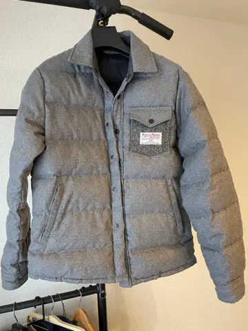 해리스 트위드 다운 자켓