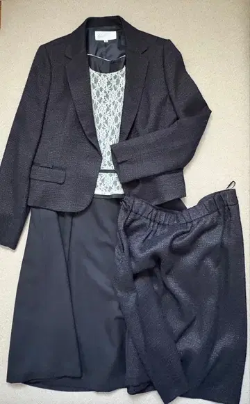 포멀 슈트 13호 원피스 스커트 셋업 여성용 블랙