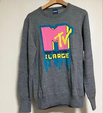 XLARGE MTV 로고 그레이 니트